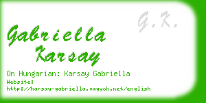 gabriella karsay business card